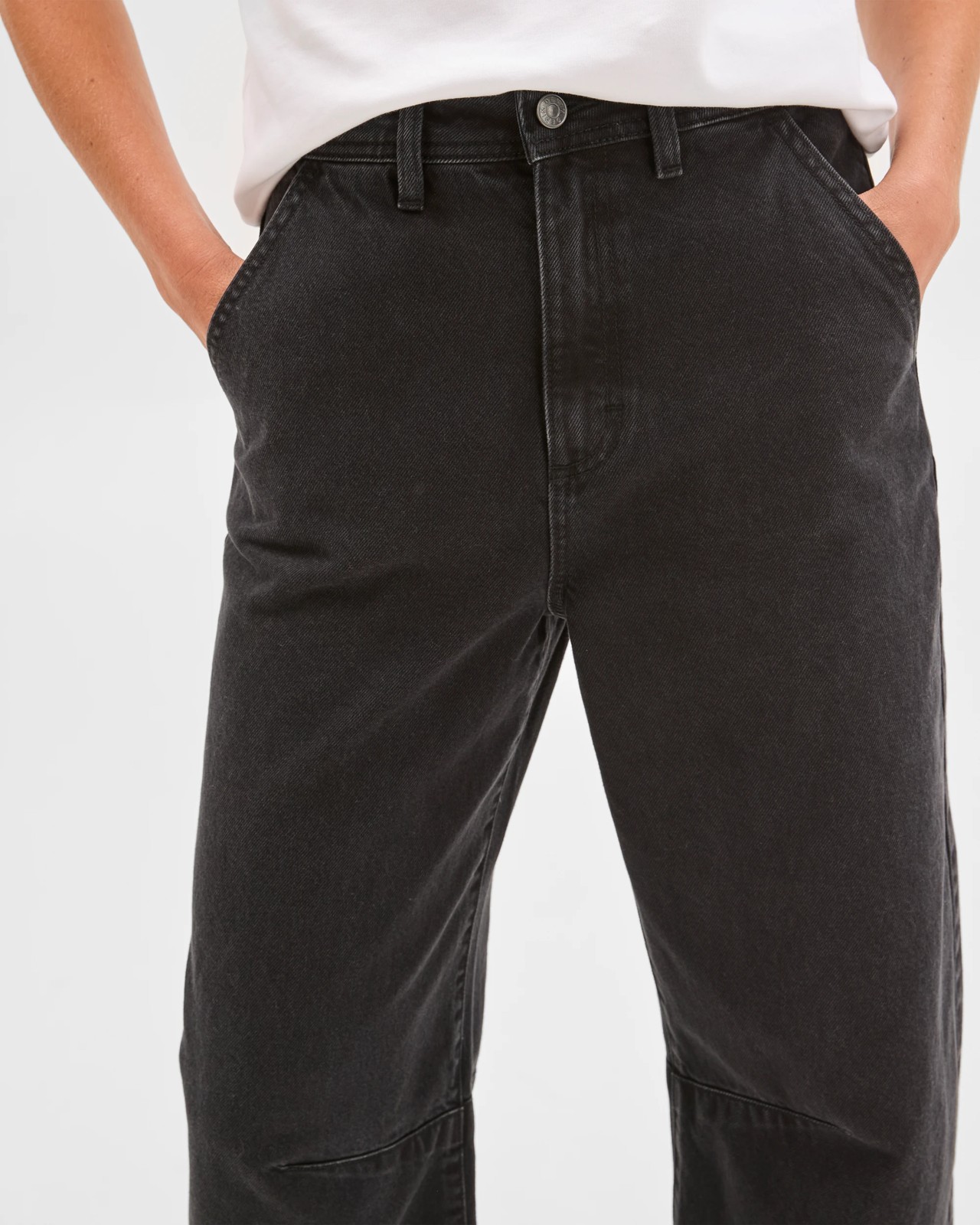 Cate Relaxed Barrel Denim Jeans - Clean Black 6 of 6