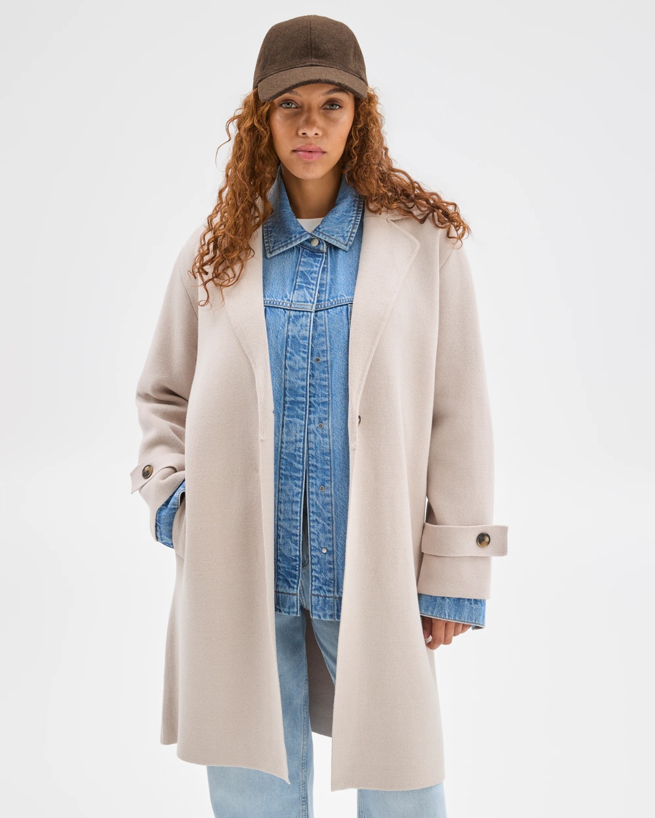 Australian Cotton Blend Knitted Trench Jacket 2 of 6