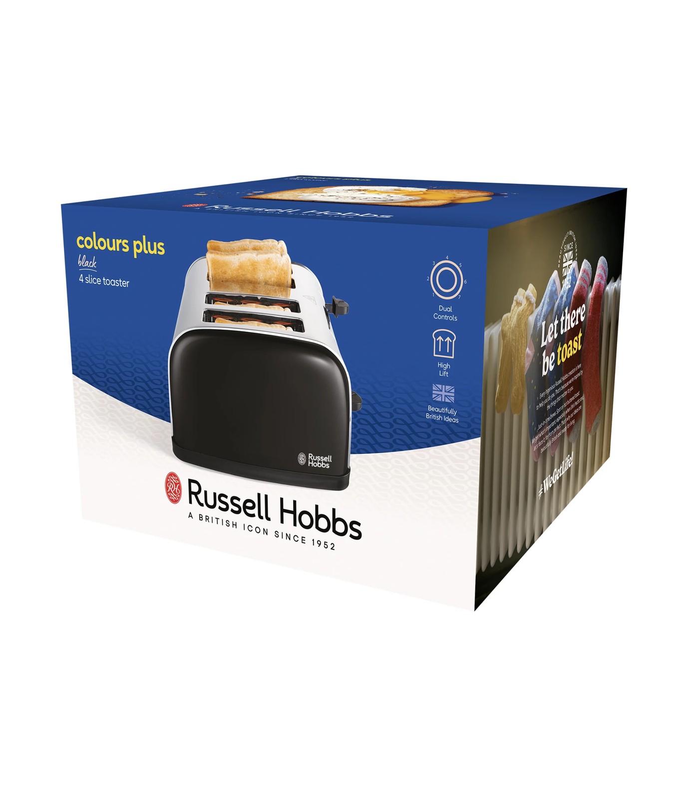 Russell Hobbs Toaster Colours Plus - 1 Long Wide Slot, for 2