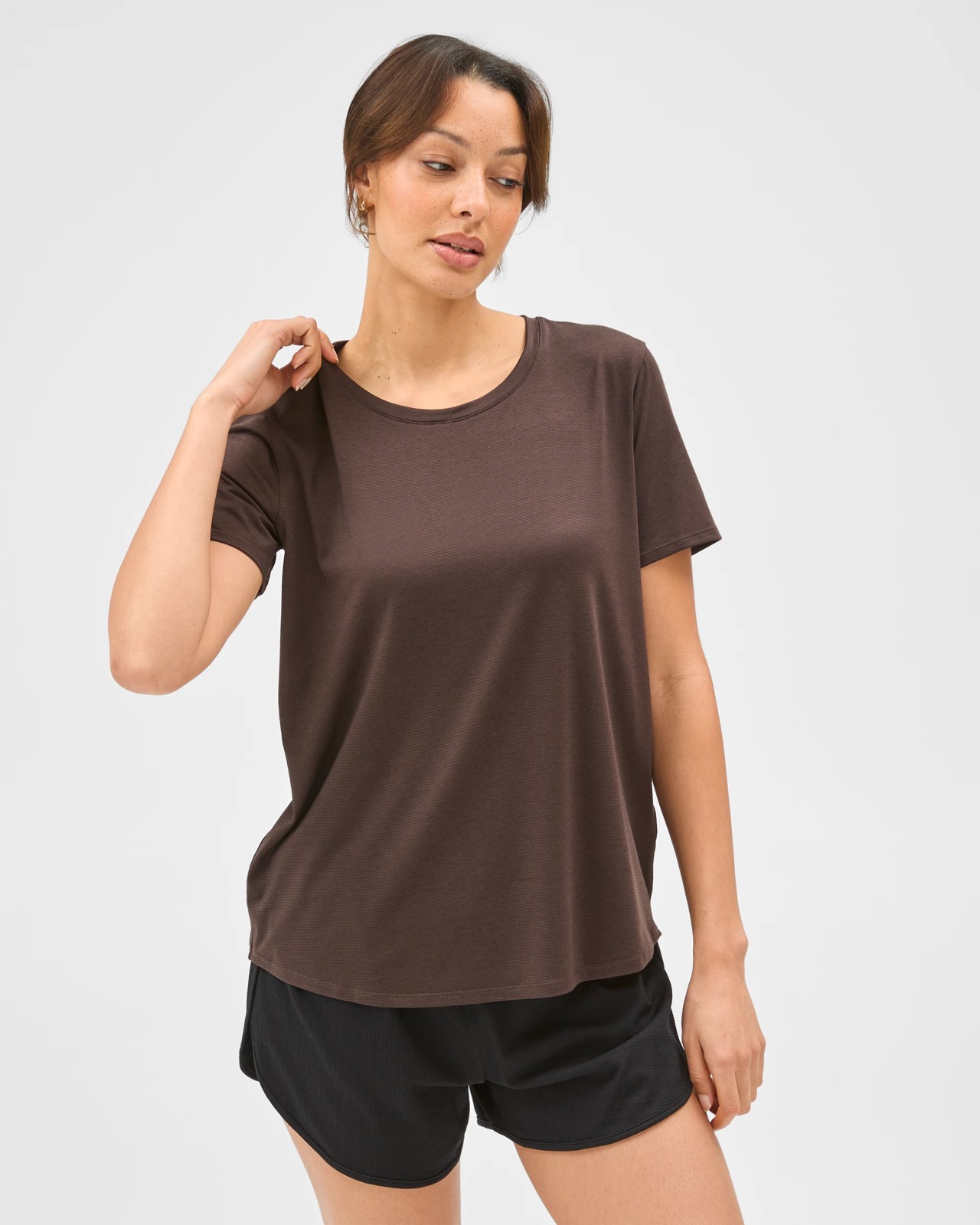 Active Twist Back Running T-Shirt - Cocoa 2 of 5