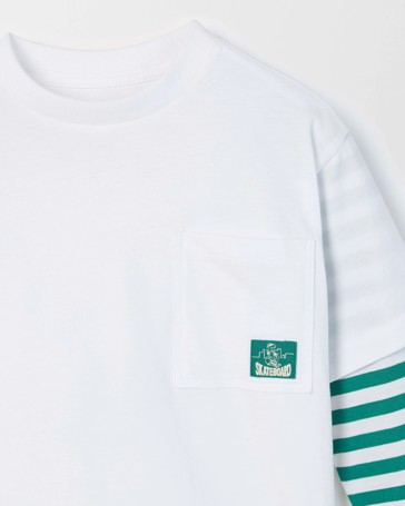 Australian Cotton Long Sleeve 2Fer T-Shirt