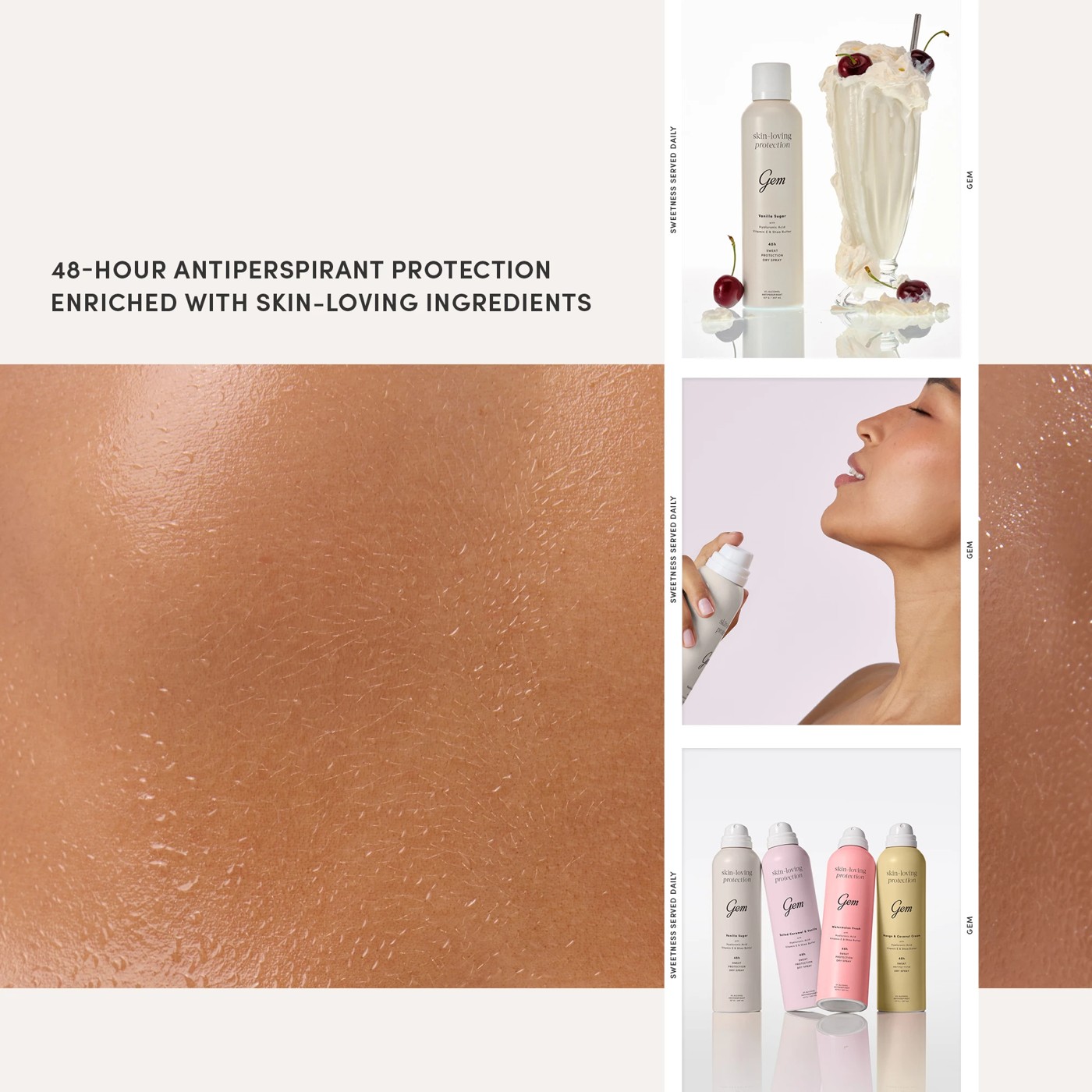 Gem Vanilla Sugar Skin-Loving Deodorant 207ml - Hyaluronic Acid, Vitamin E and Shea Butter 3 of 5