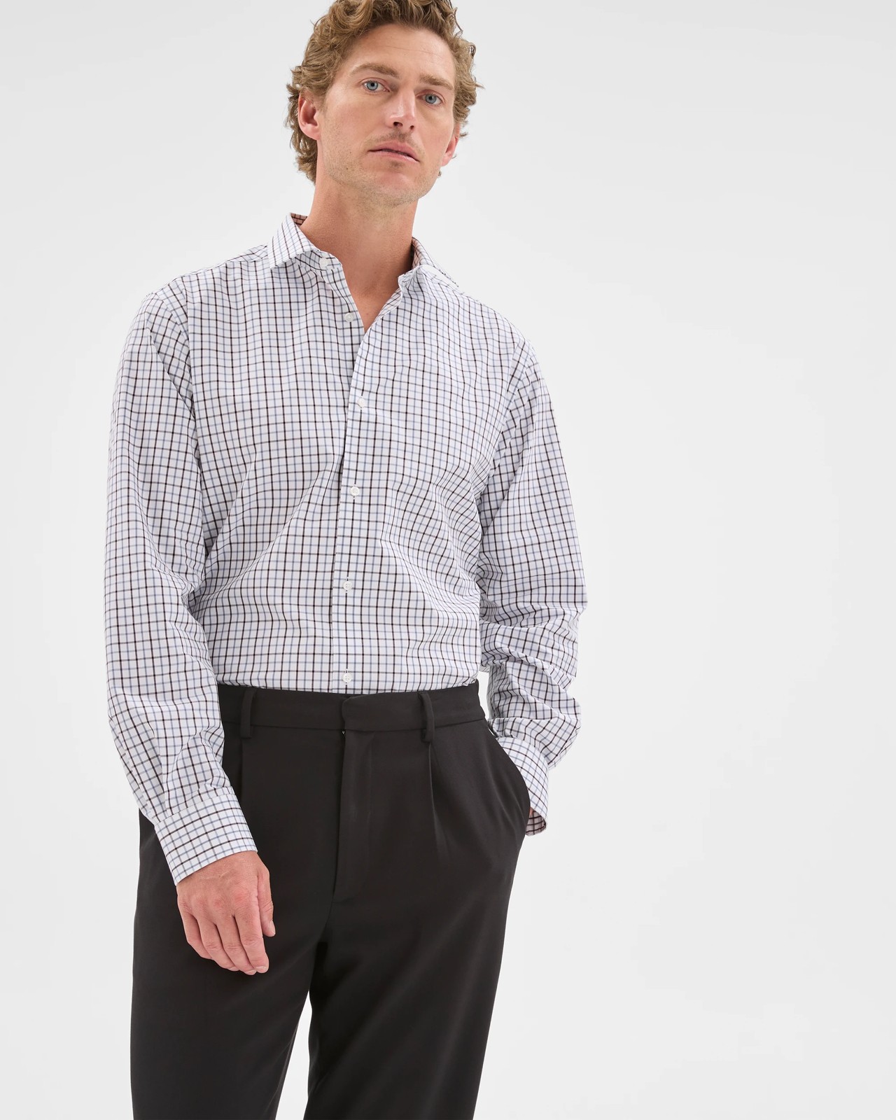 Preview Australian Cotton Tattersall Check Business Shirt 2 of 5