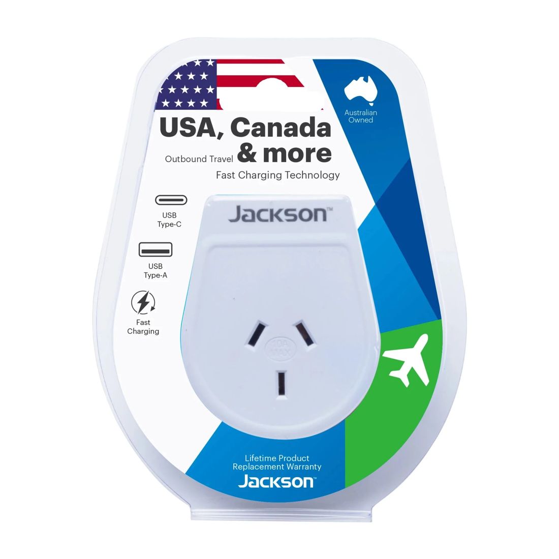 Jackson Usb A & C Outbound Usa Travel Adapter Pta8809Usbmc Target
