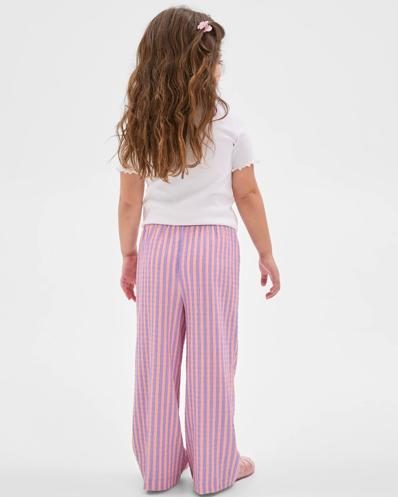 Crinkle Wide Leg Pants - Pink/Purple Stripe 4 of 6
