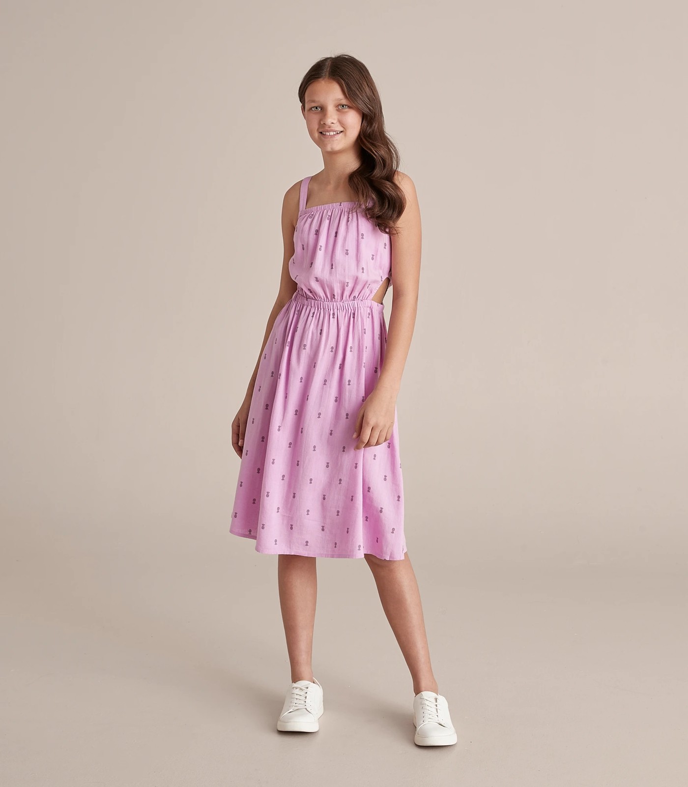 SH251761_02 S23 SL WOVEN CUT OUT MIDI DRESS PURPLE 6 of 6