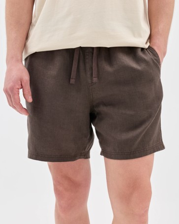 European Linen Elastic Waistband Shorts