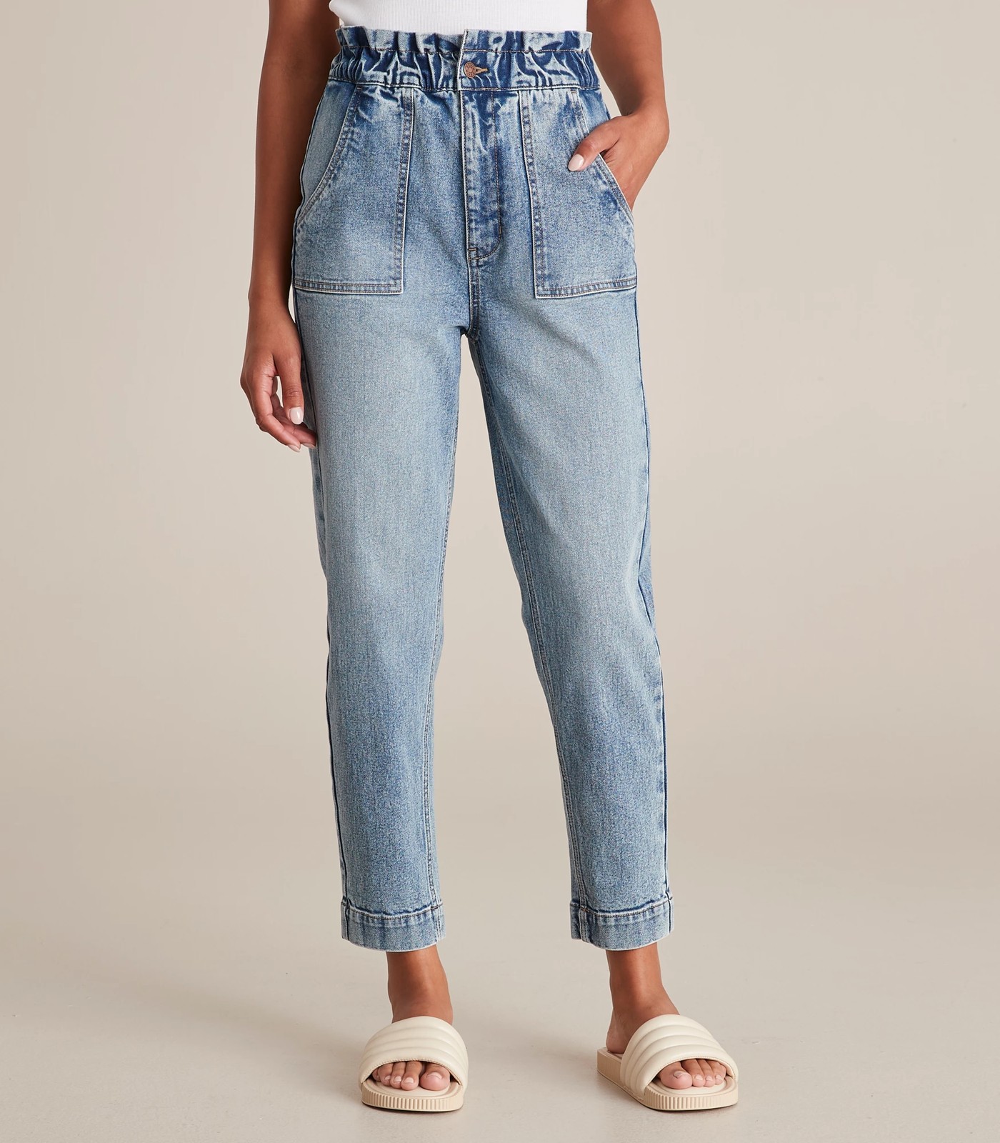 Gracie Denim Paperbag Super High Rise Ankle Length Jeans | Target Australia