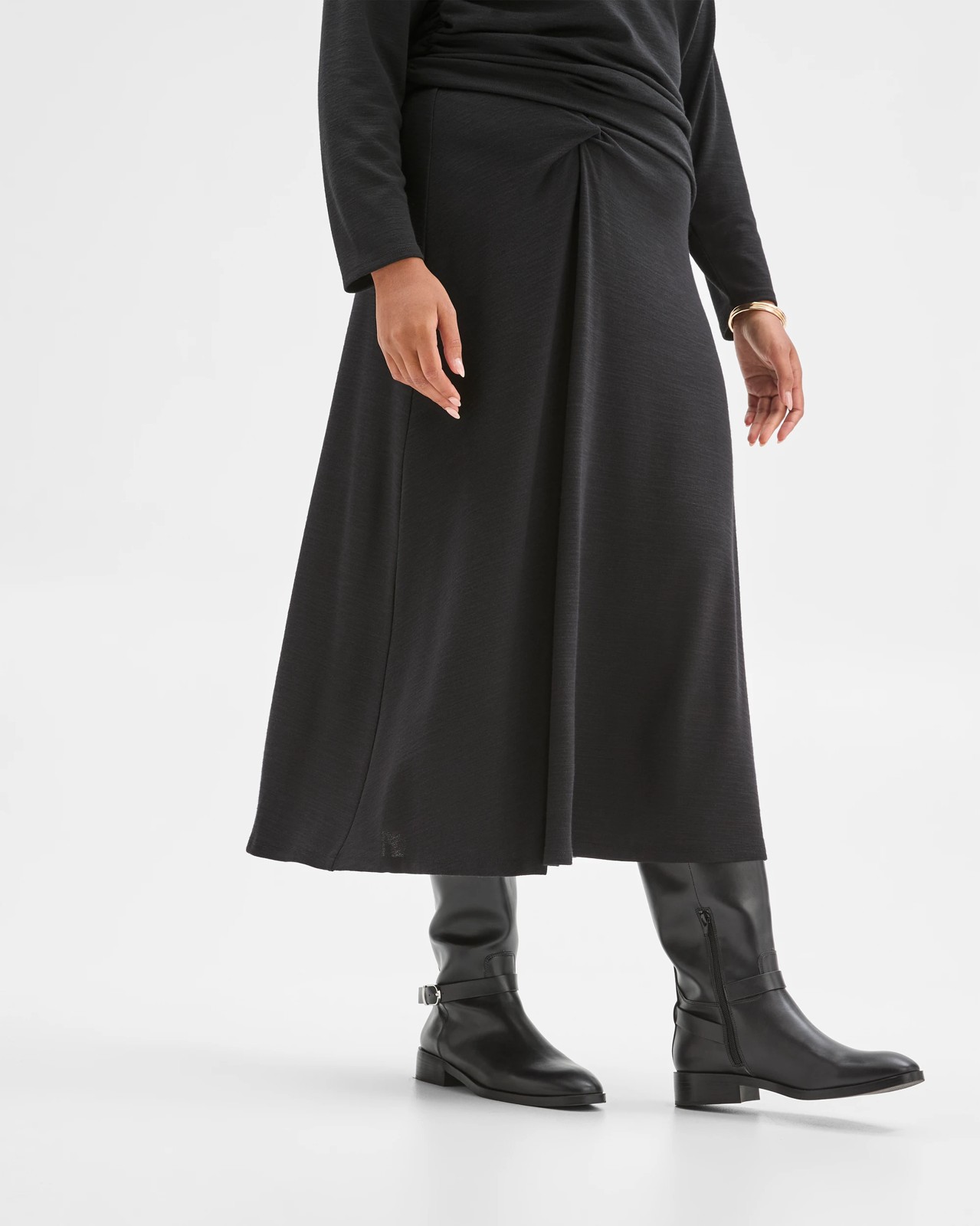 Plus Size Drape Knit Midi Skirt 4 of 6