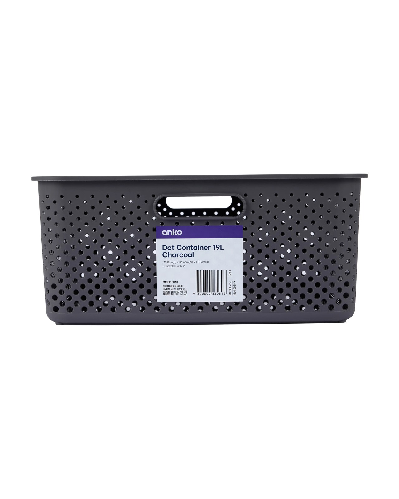 Anko 19L Dot Container - Charcoal 6 of 6