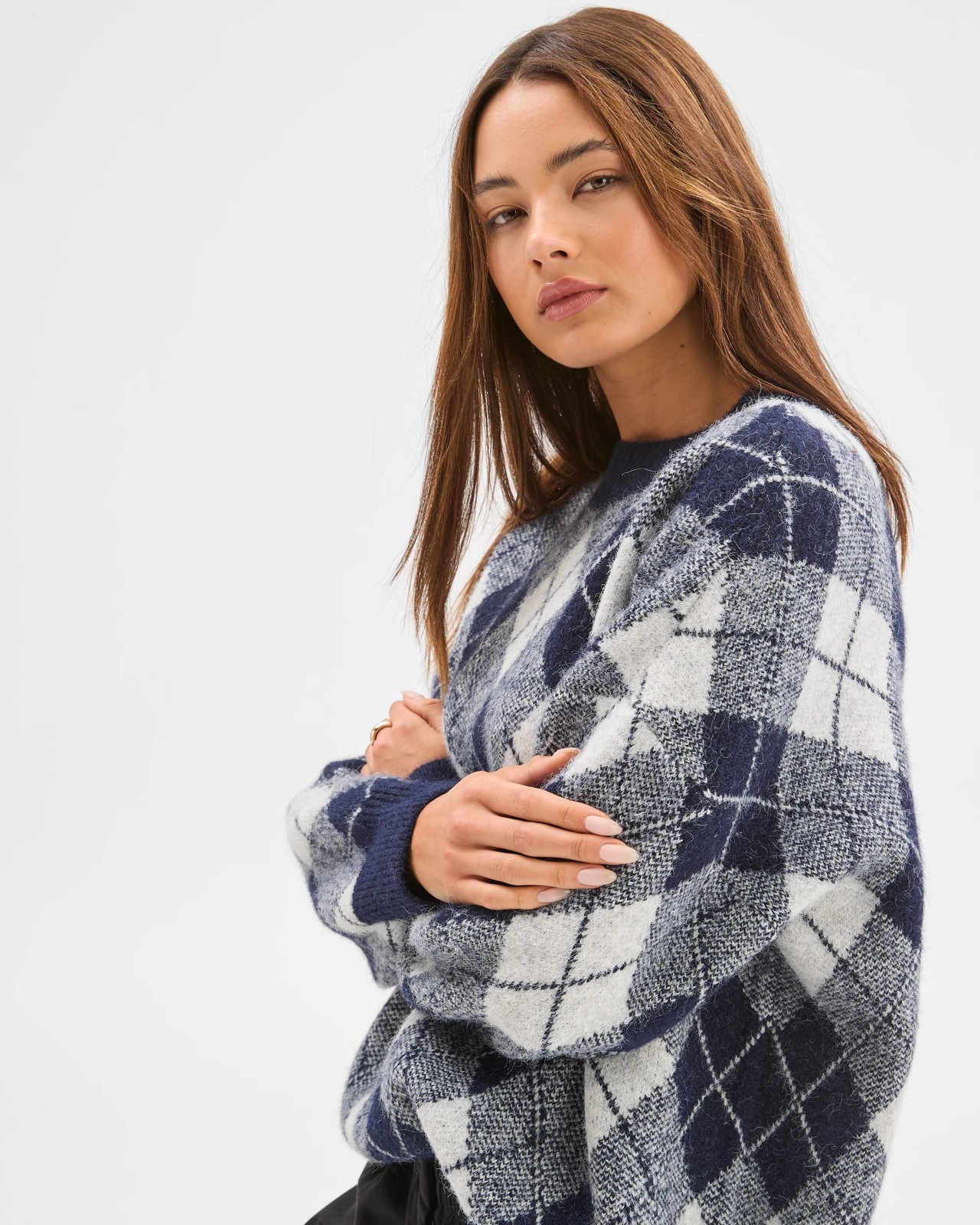 Lily Loves Argyle Crew Neck Jumper 5 of 5
