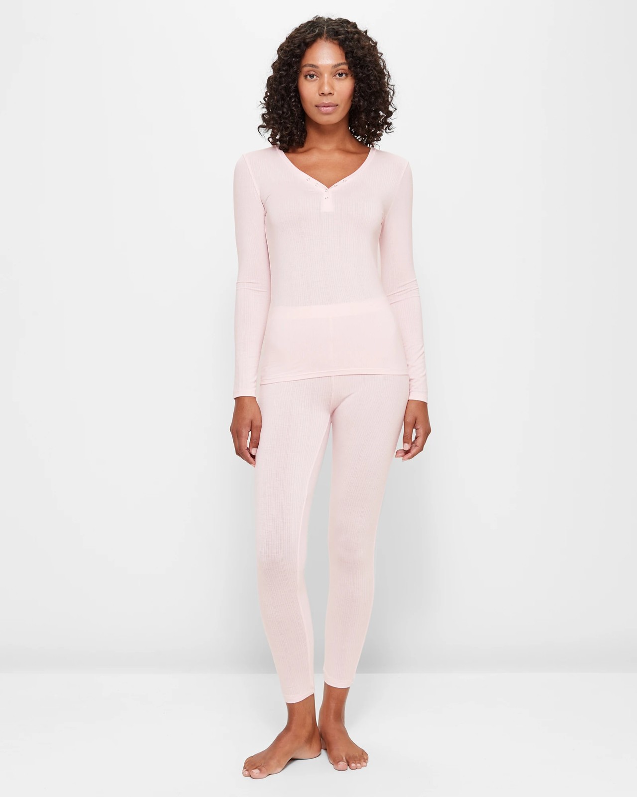 Ribbed Long John Pants - Soft Pink | Target Australia