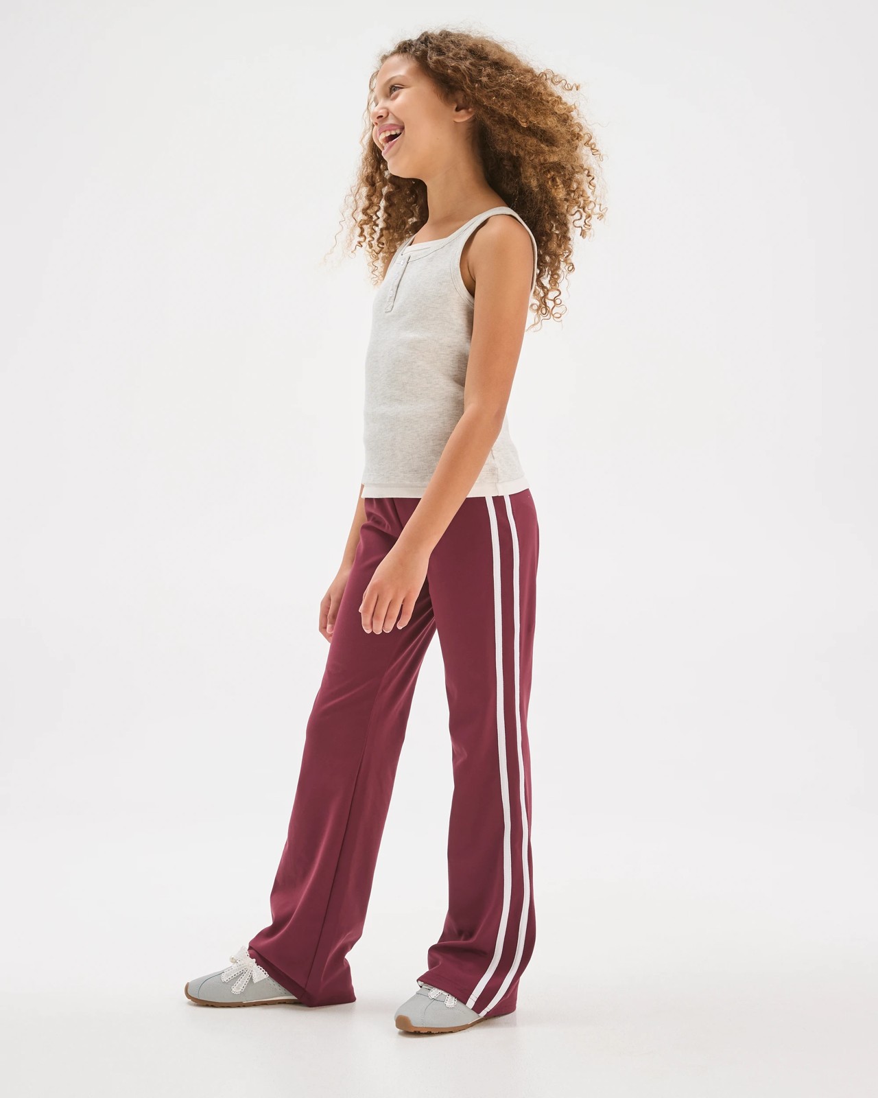 Active Fold Over Flare Pants - Burgundy 3 of 6