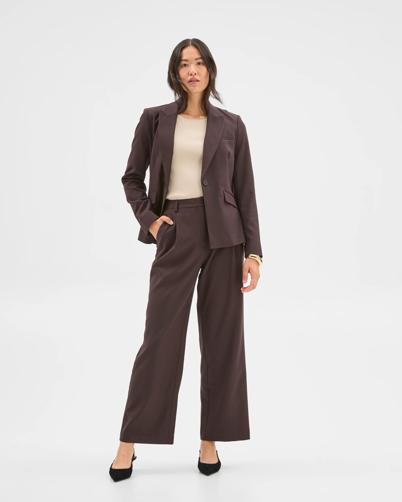 Preview Classic Single Breasted Blazer - Coffee Bean 3 of 5