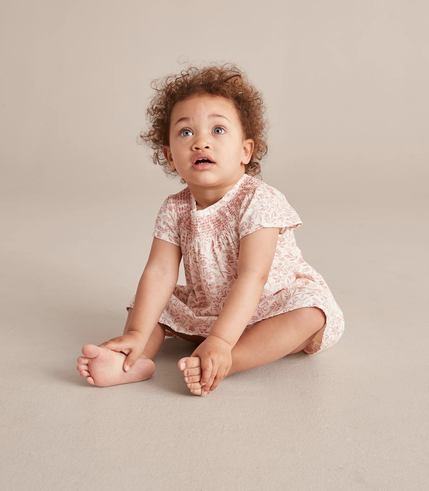 2 Piece Baby Linen Blend Dress and Bloomer Set 4 of 6