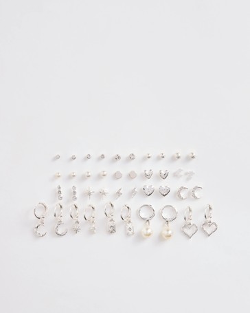 20 Pack Faux Pearl Mini Huggie Earrings