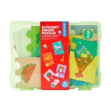 52 Piece Alphabet and Word Scenario Puzzles - Anko