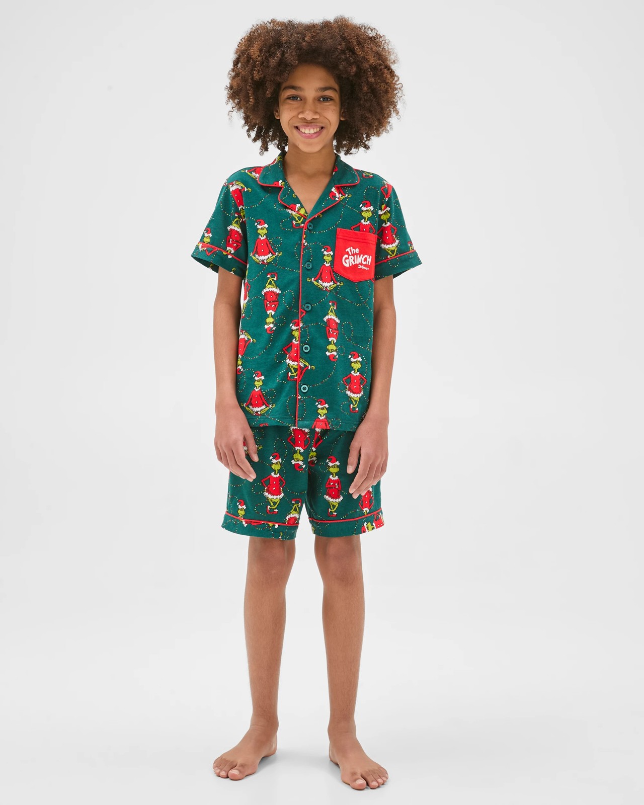 Family Matching Christmas Australian Cotton Older Kids Pyjama Set - Grinch 3 of 6