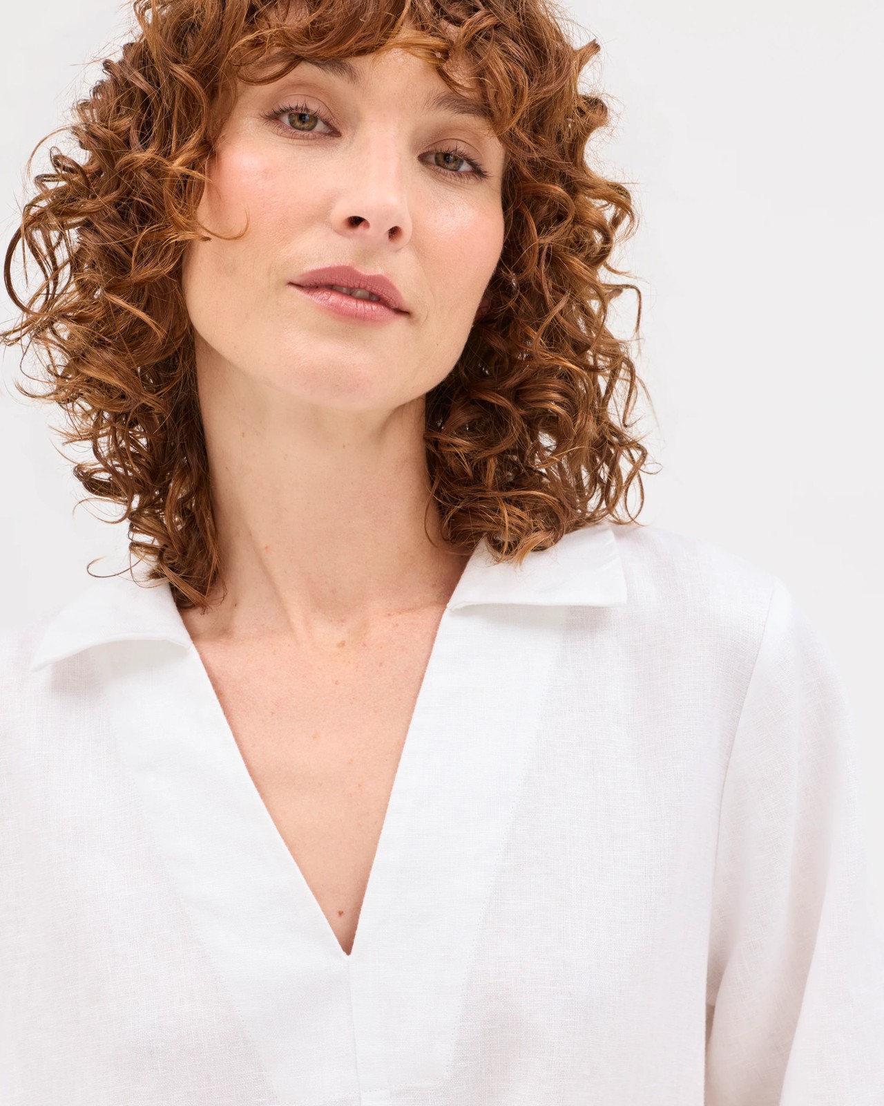 European Linen Polo Mini Dress - White 6 of 6