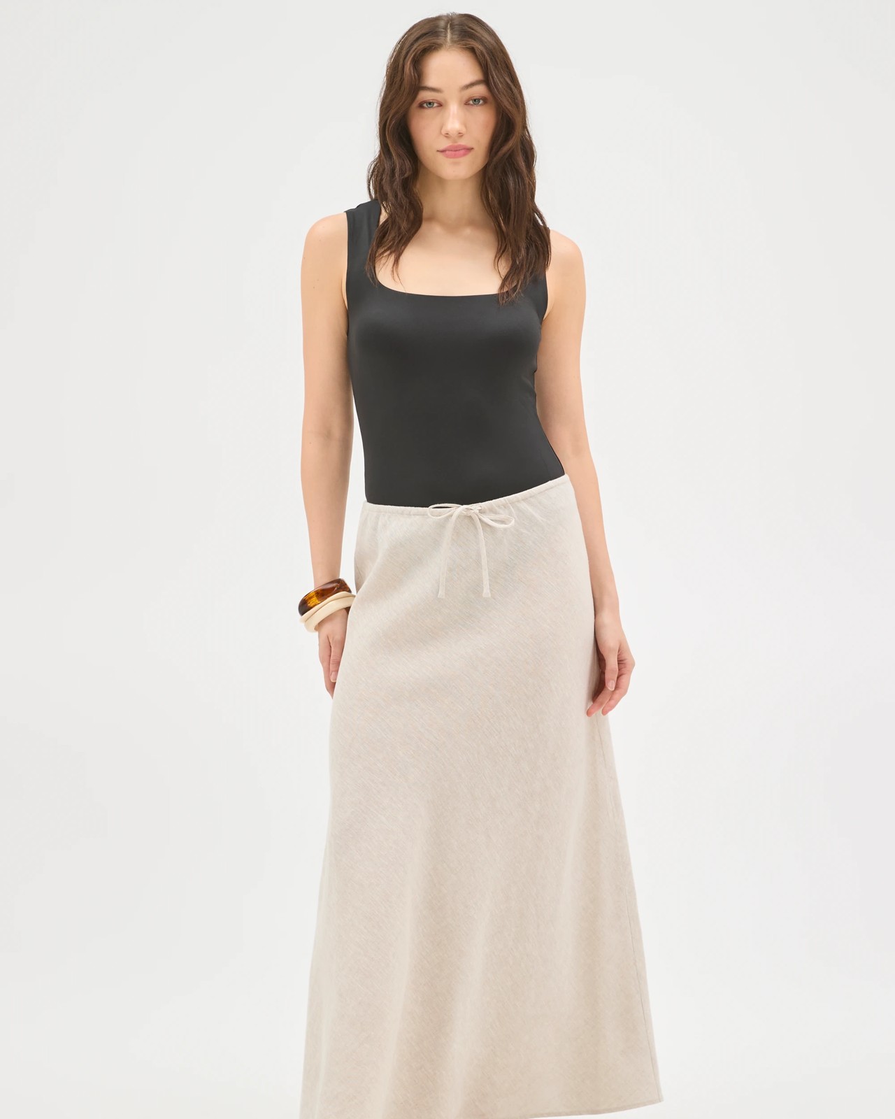 Lily Loves European Linen Maxi Skirt - Natural 3 of 5