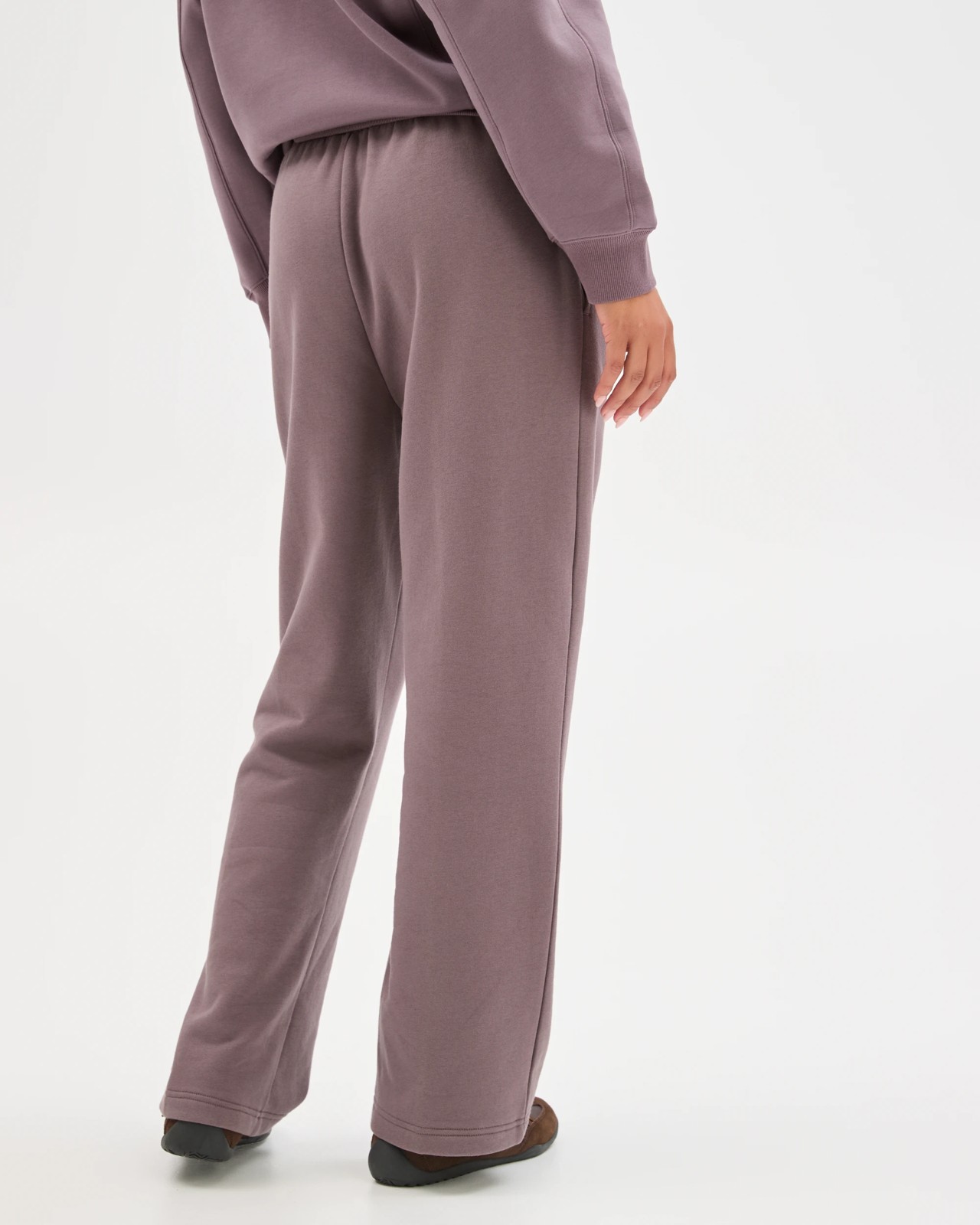 Active Australian Cotton Blend Straight Leg Fleece Trackpants - Plum 4 of 6