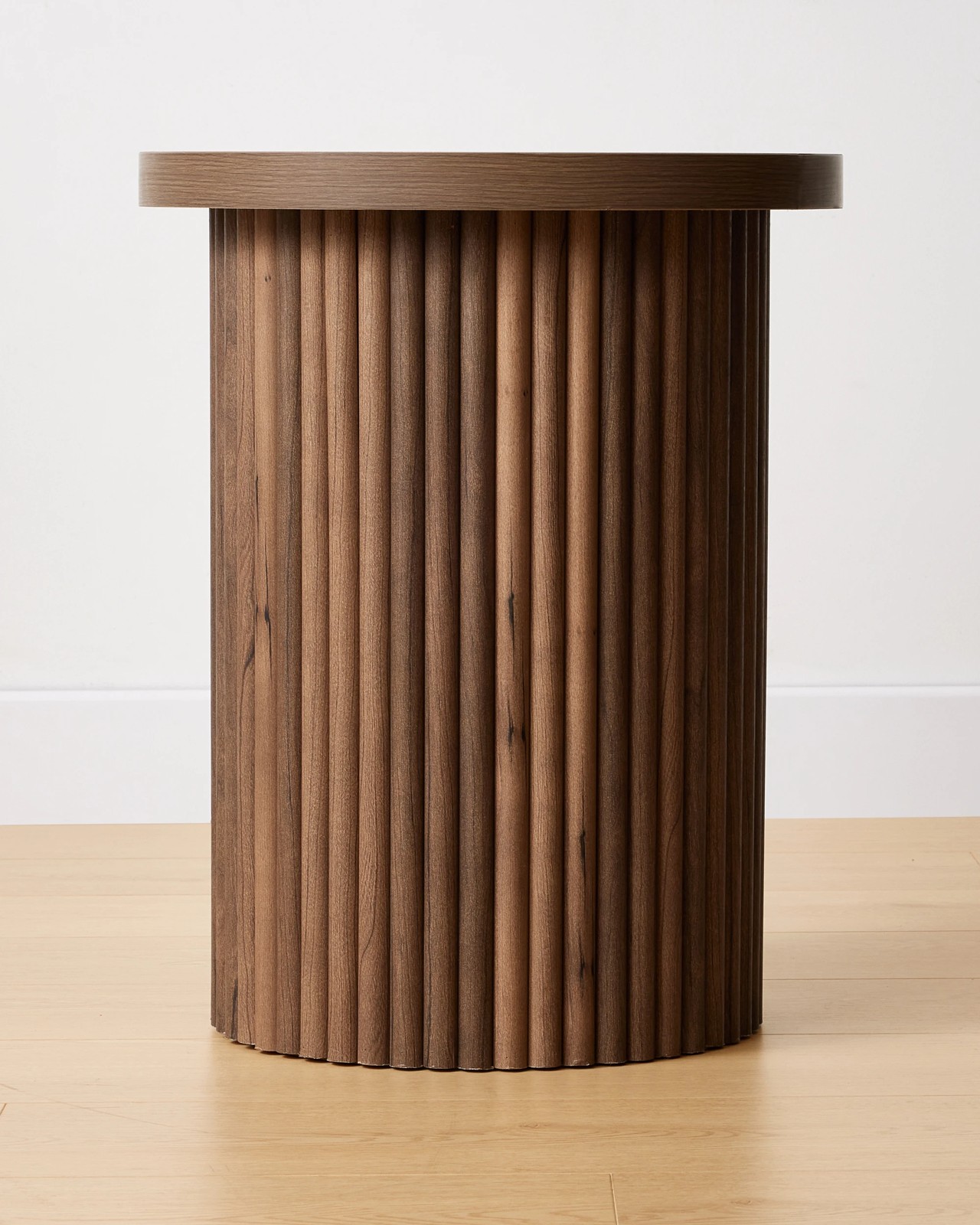 Anko Ryan Ribbed Side Table - Walnut 3 of 6