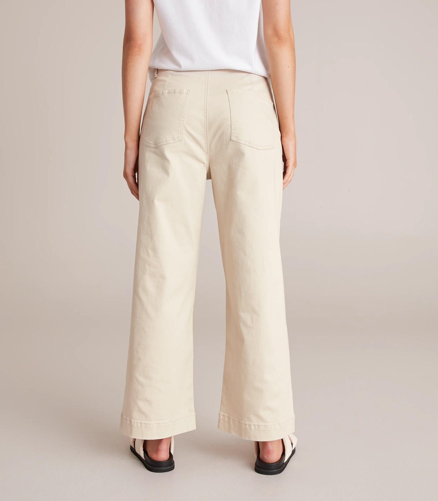 Wide Leg Stretch Twill Pants