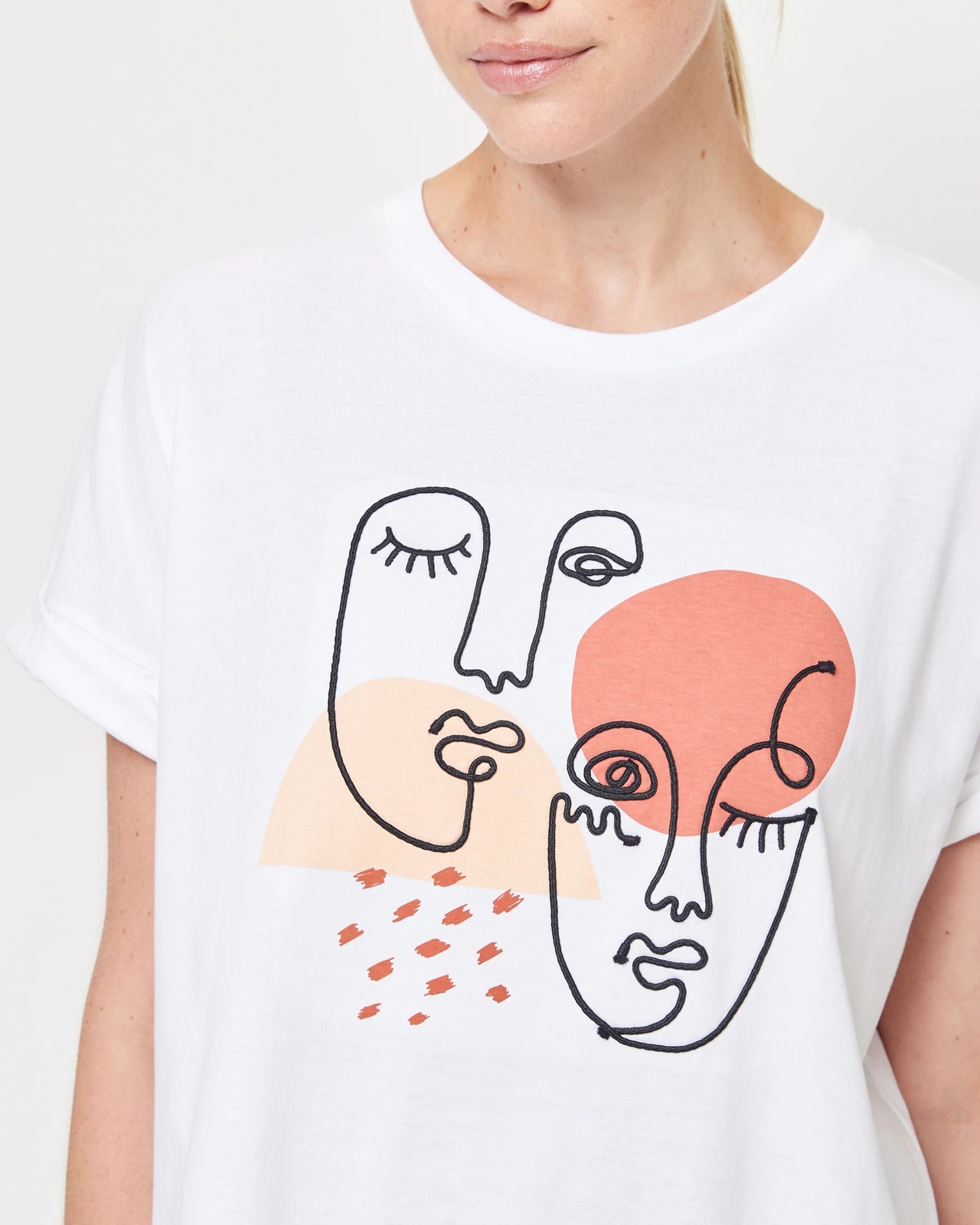 Oversized Boxy T-Shirt - White Rope Face | Target Australia