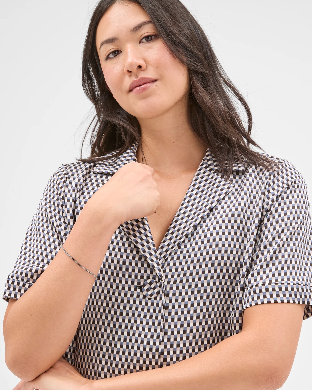 Preview Short Sleeve Satin Shirt 5 of 6