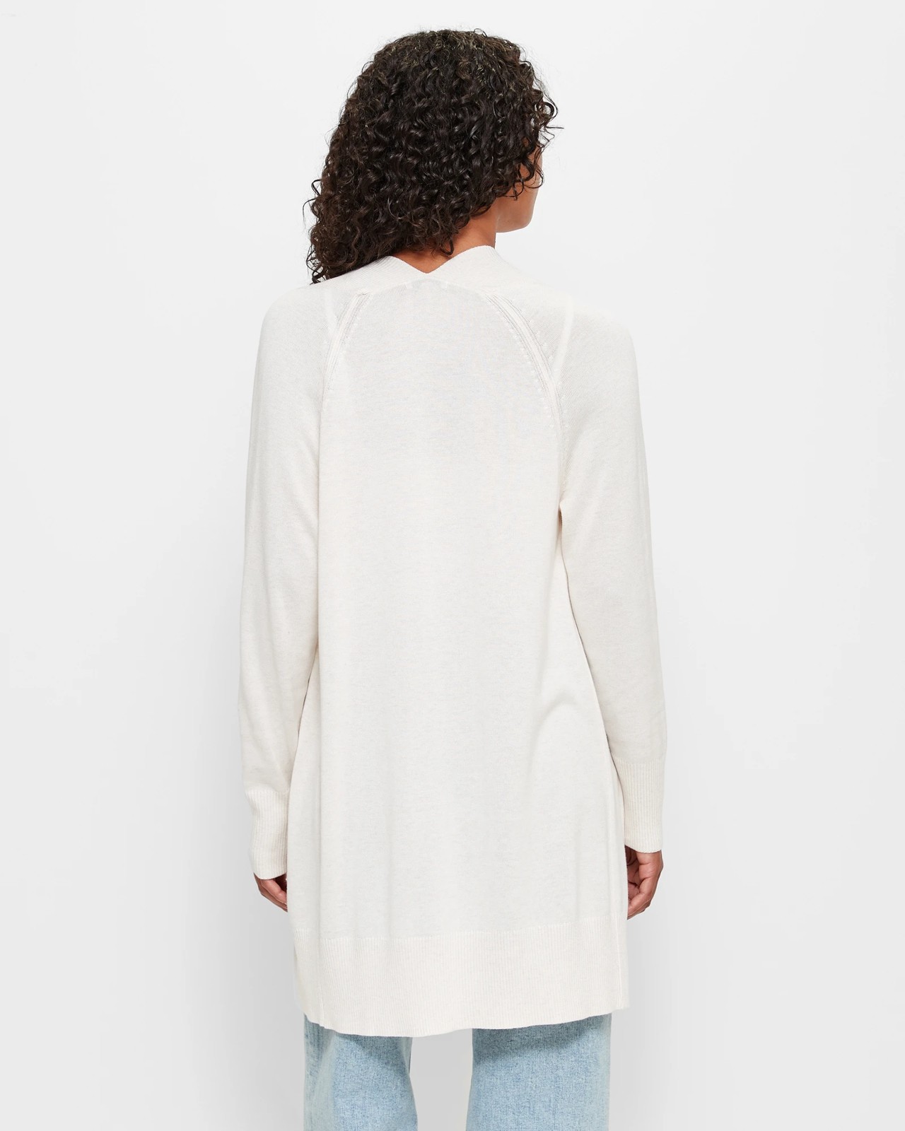 Ribbed Edge To Edge Cardigan - Oatmeal marle