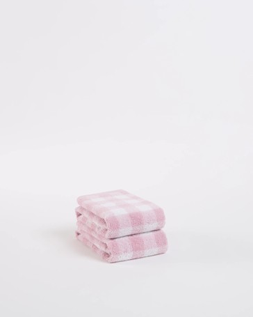 Georgie Australian Cotton Gingham 2 Pack Hand Towel - Orchid