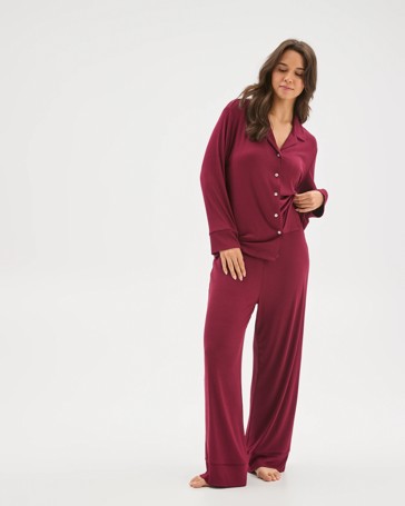 Rib Wide Leg Sleep Pants