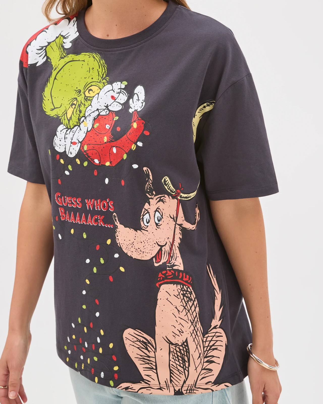 Licensed The Grinch Australian Cotton Oversized Christmas T-Shirt 5 of 6