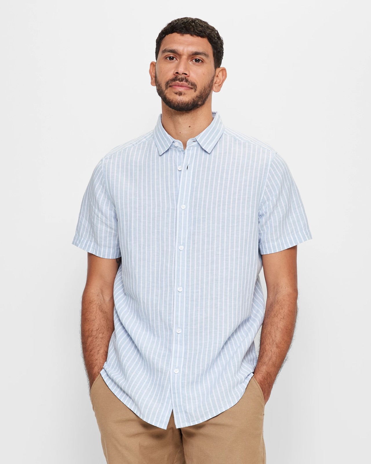 Linen Blend Stripe Shirt | Target Australia