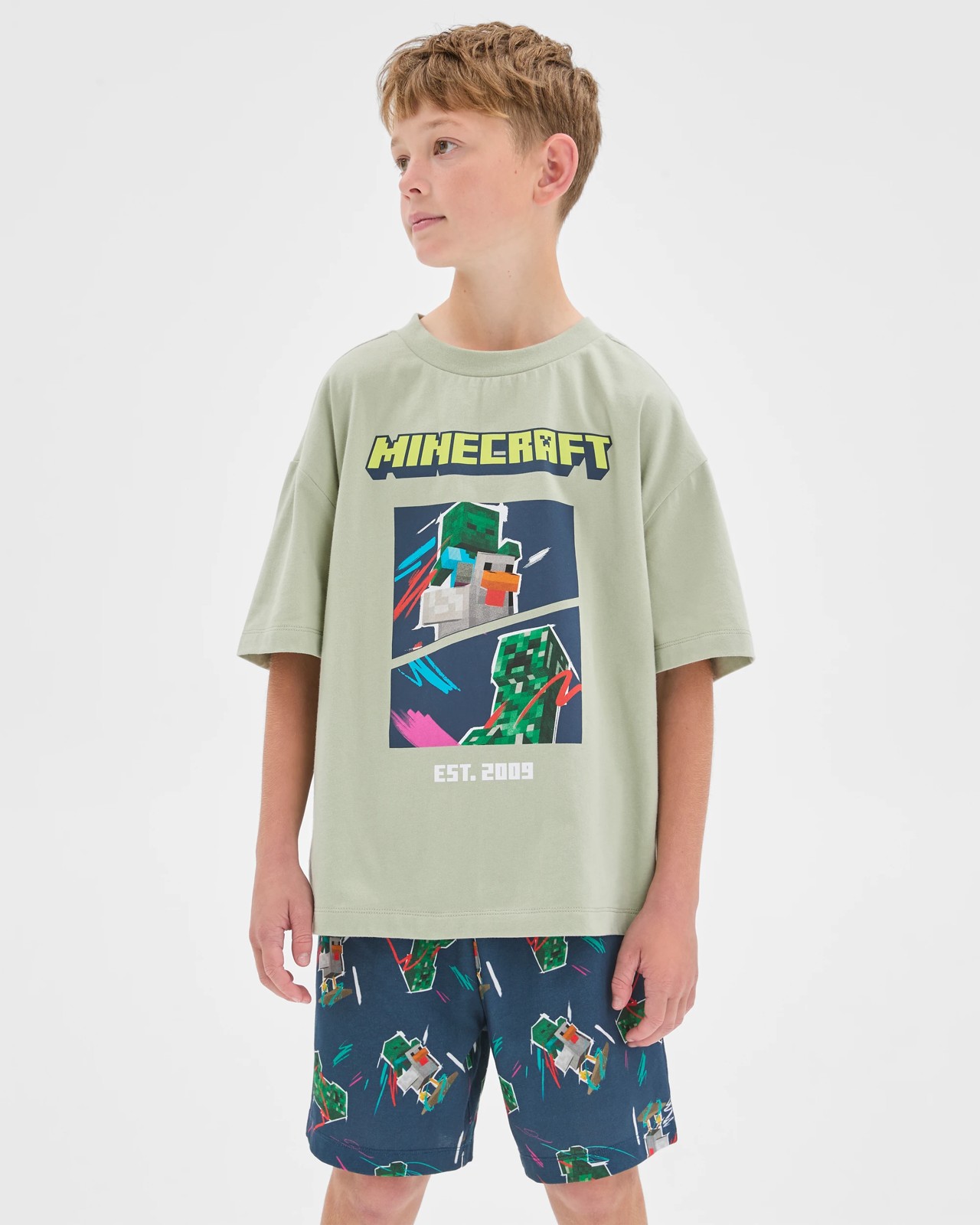 Minecraft Australian Cotton Older Boys Oversized Knit Pyjama Set 2 of 5