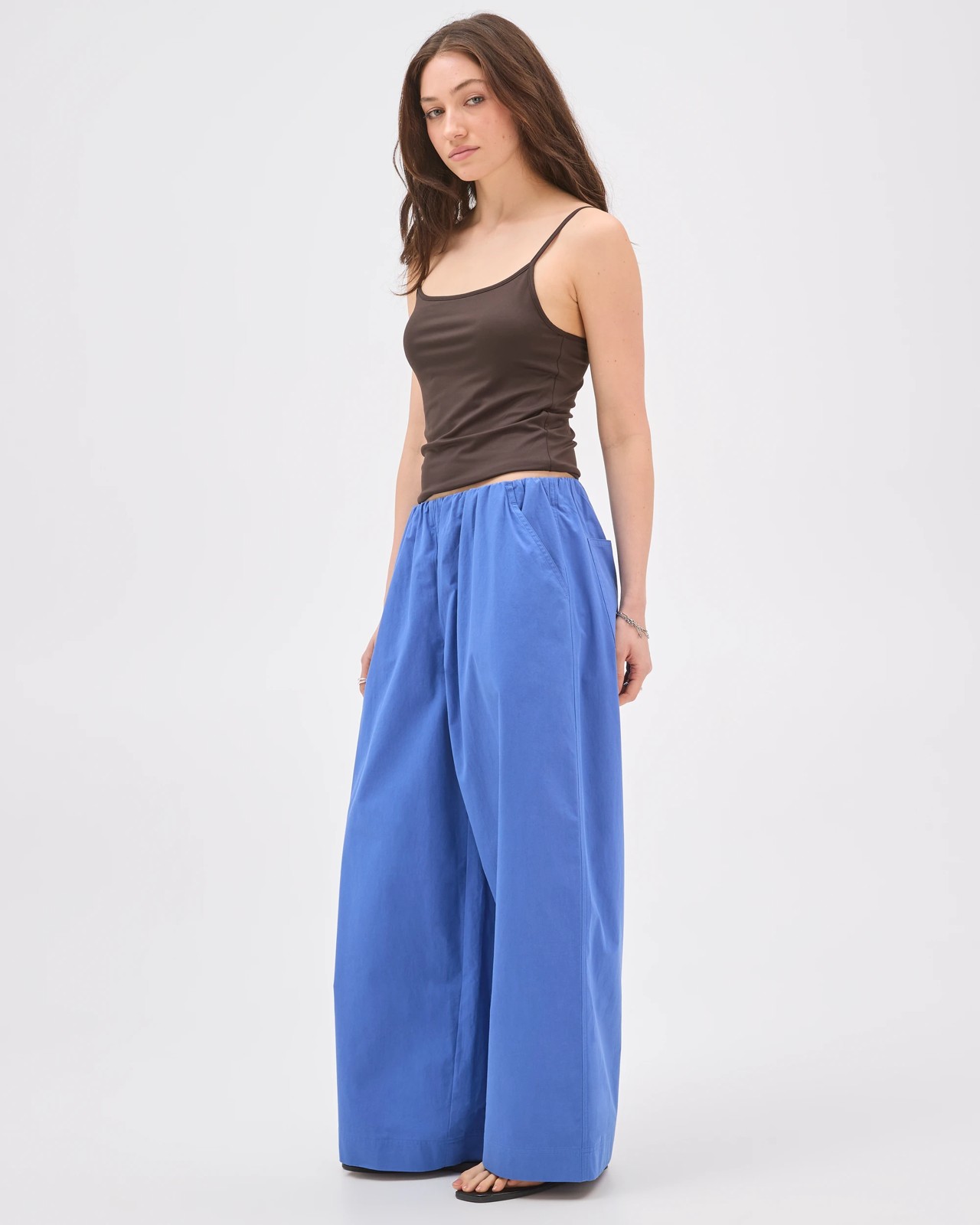 Lily Loves Australian Cotton Poplin Wide Leg Pants - Iris Blue 3 of 6