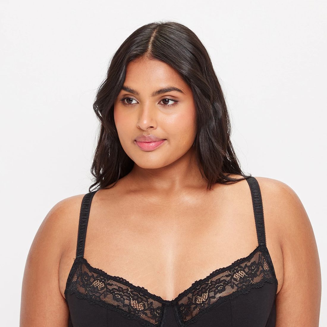 Fuller Figure Cotton And Lace Balconette Bra Black Target Australia