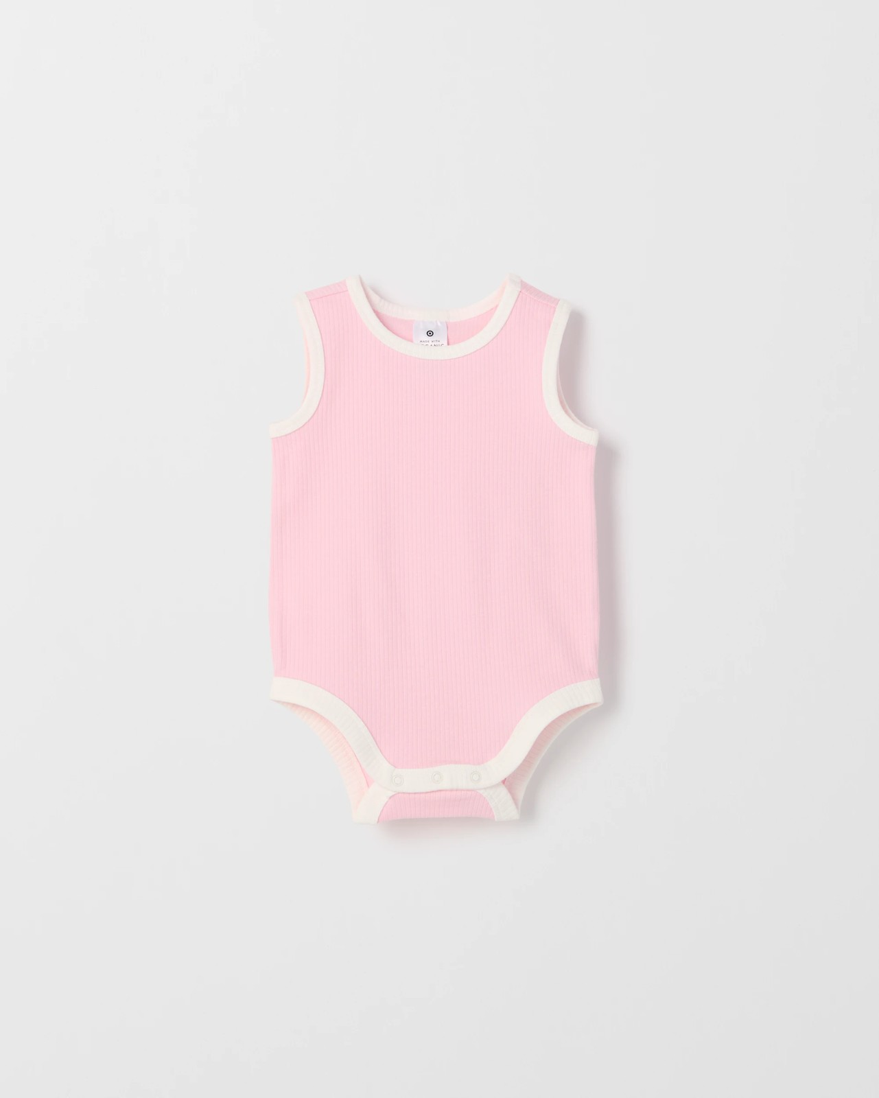 Baby Organic Cotton 3 Pack Sleeveless Rib Bodysuits - Multi Neon Fruit Peach 3 of 5