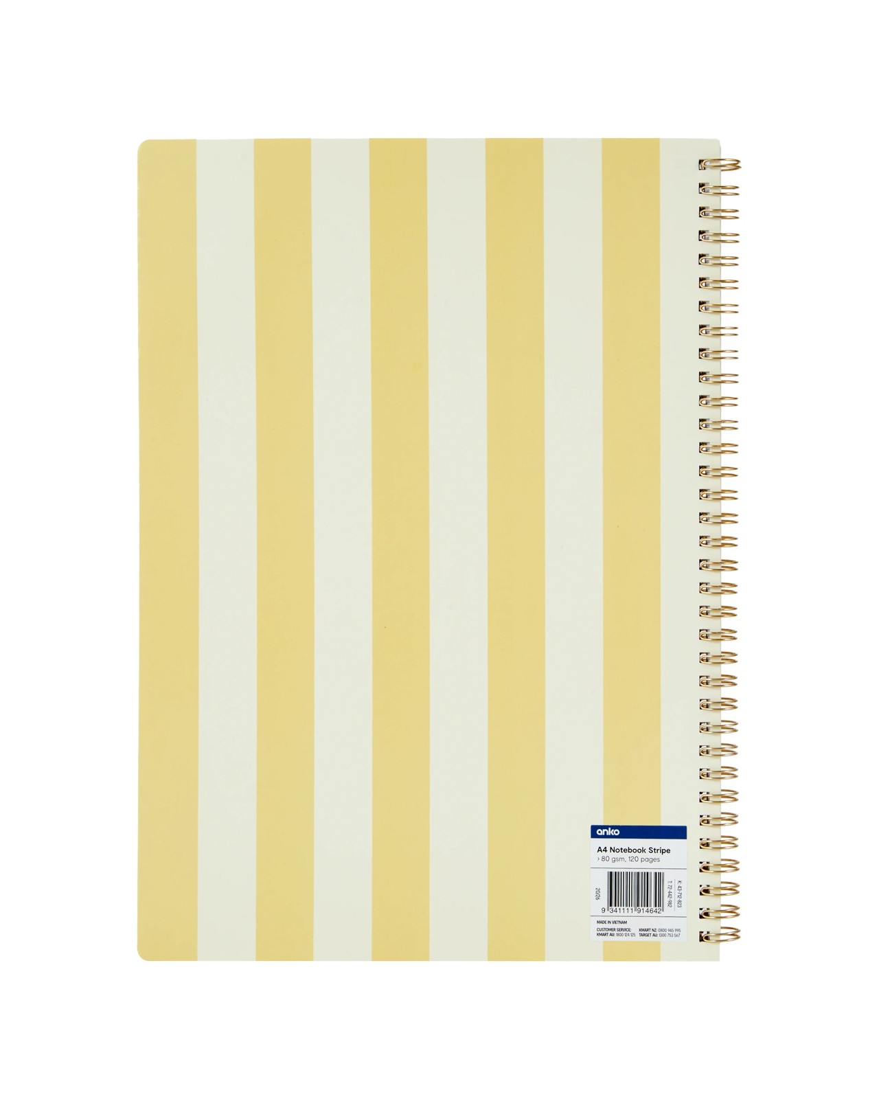 Anko A4 Spiral Notebook 120 Pages Stripe 4 of 4