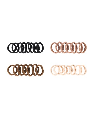 OXX Haircare 30 Piece Hair Elastics - Black and Nude