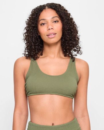 Crinkle Scoop Swim Bikini Top
