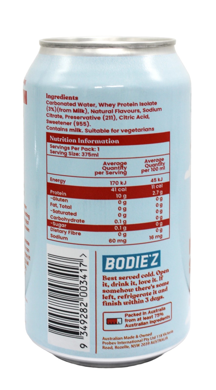 Bodiez Protein Cola Lemon Splash Flavour Drink 375ml 2 of 4