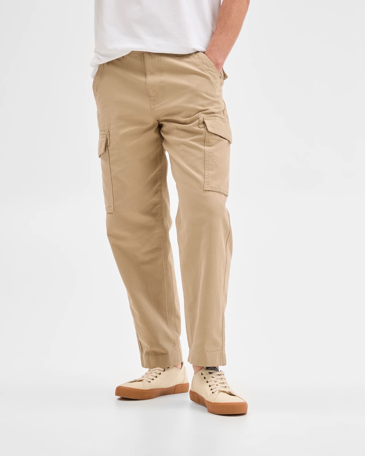 Australian Cotton Regular Fit Cargo Pants - Tan 5 of 5