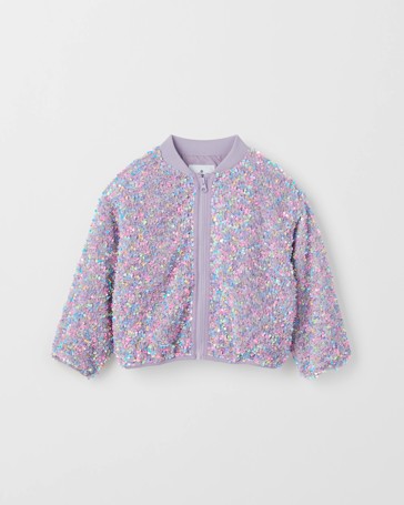 Sequin Long Sleeve Bomber Jacket