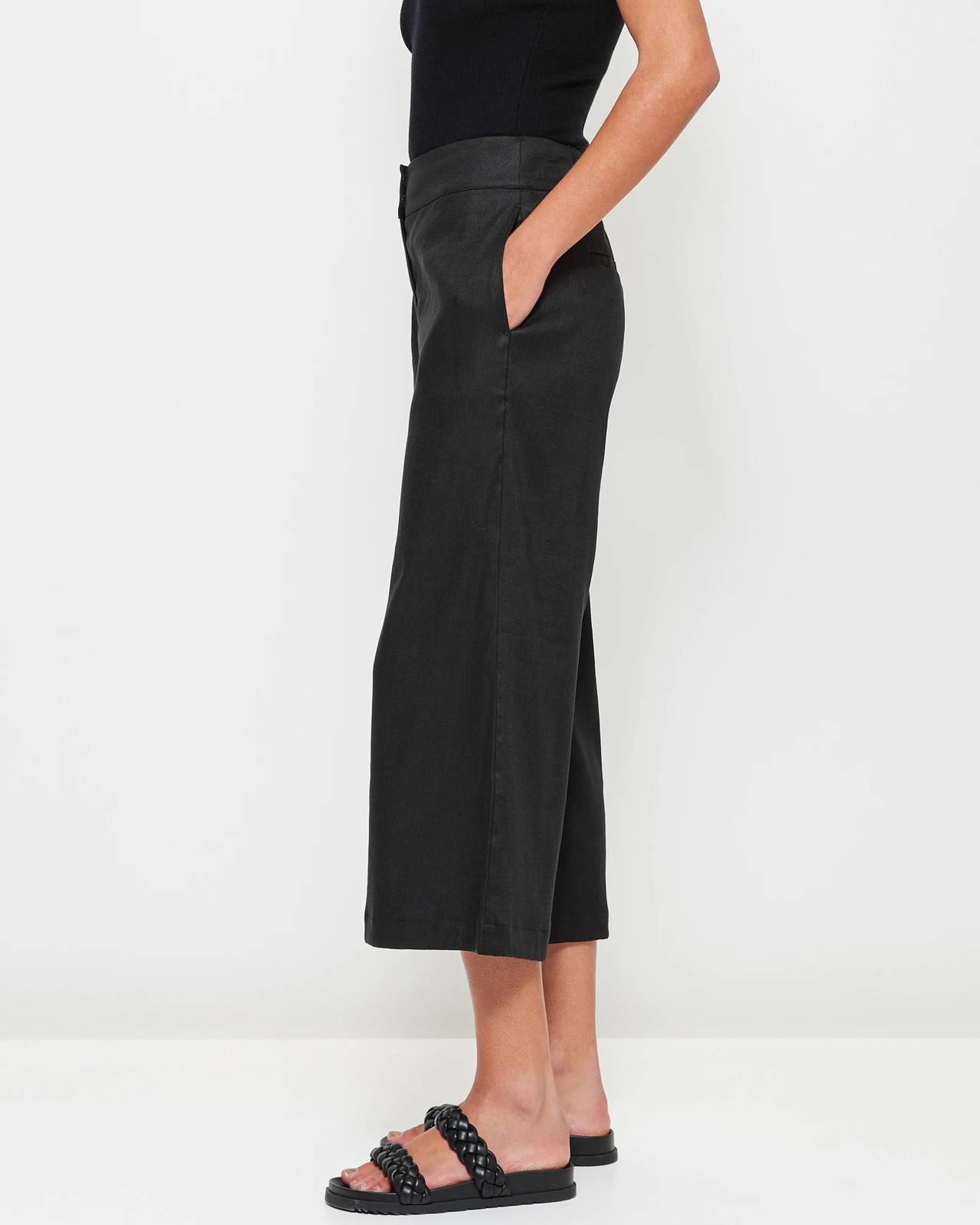 European Linen Blend Elasticated Wide Leg Culottes - Preview | Target ...