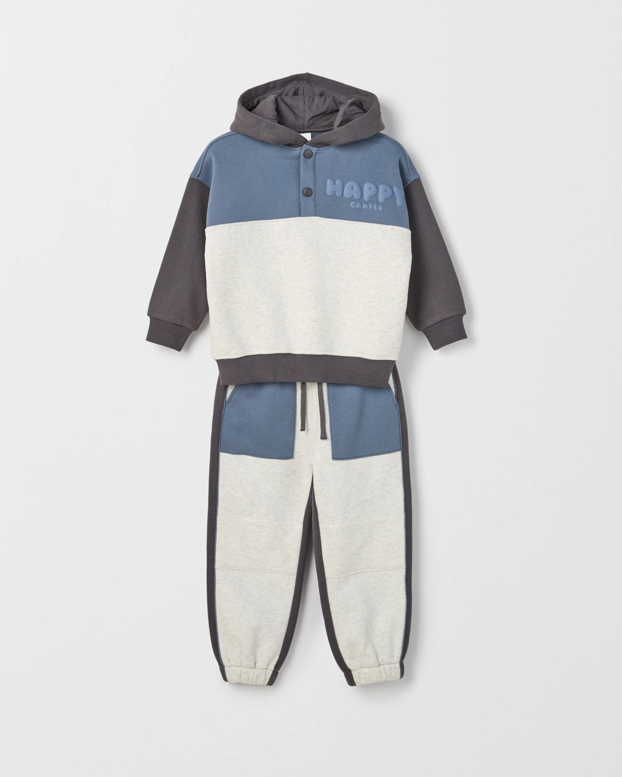 Australian Cotton Blend Hoodie and Trackpants Set - Blue / Grey 6 of 6