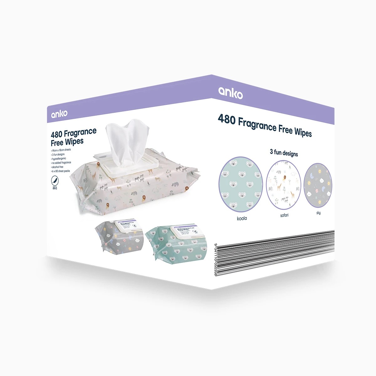 Fragrance Free Wipes, 480 Pack - Anko 2 of 5