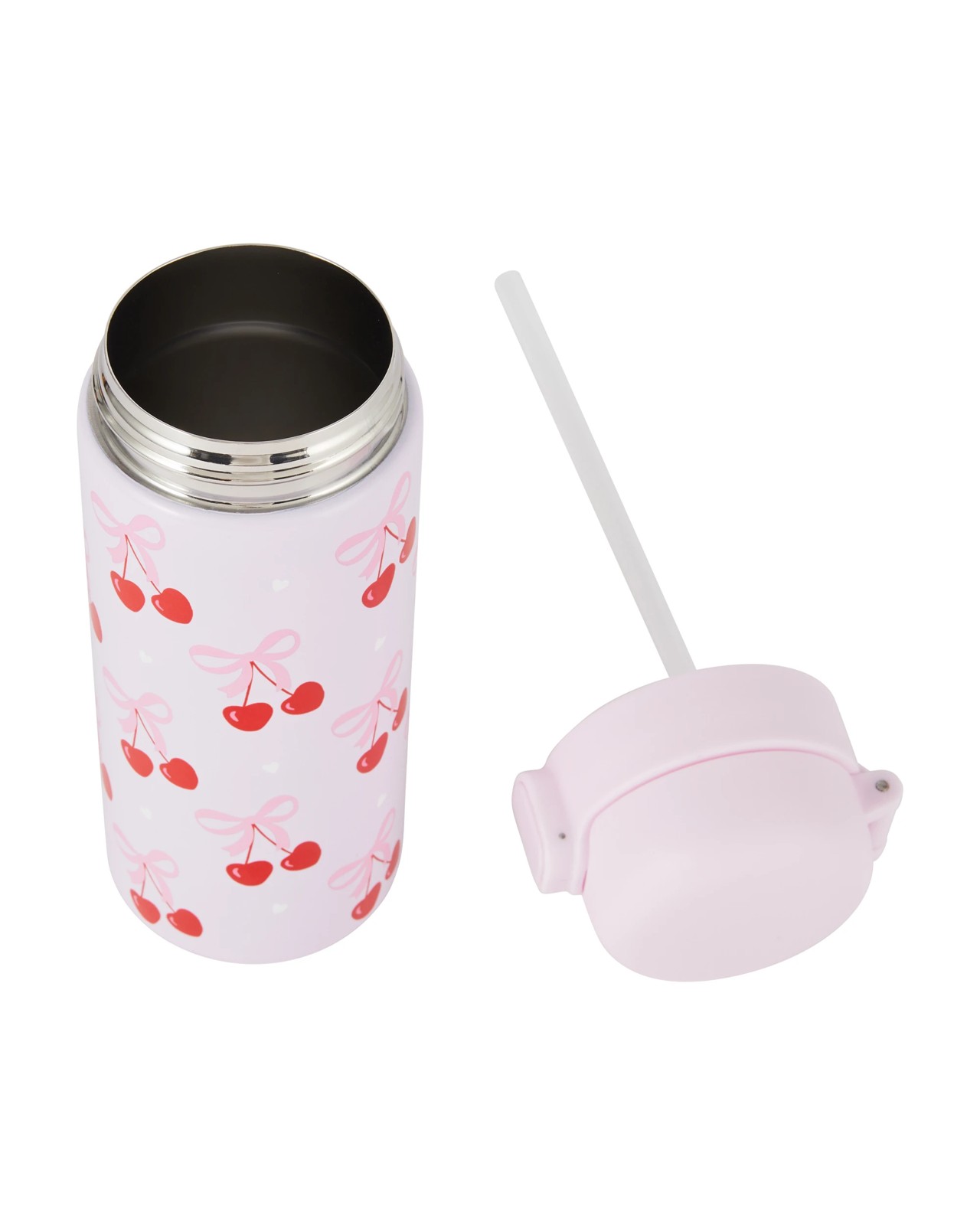 Anko 400ml Double Wall Insulated Cylinder Bottle -  Cherry 4 of 6