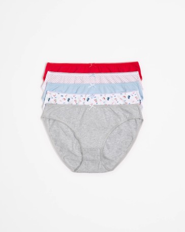Women's Cotton/Elastane Bikini Briefs 5 Pack