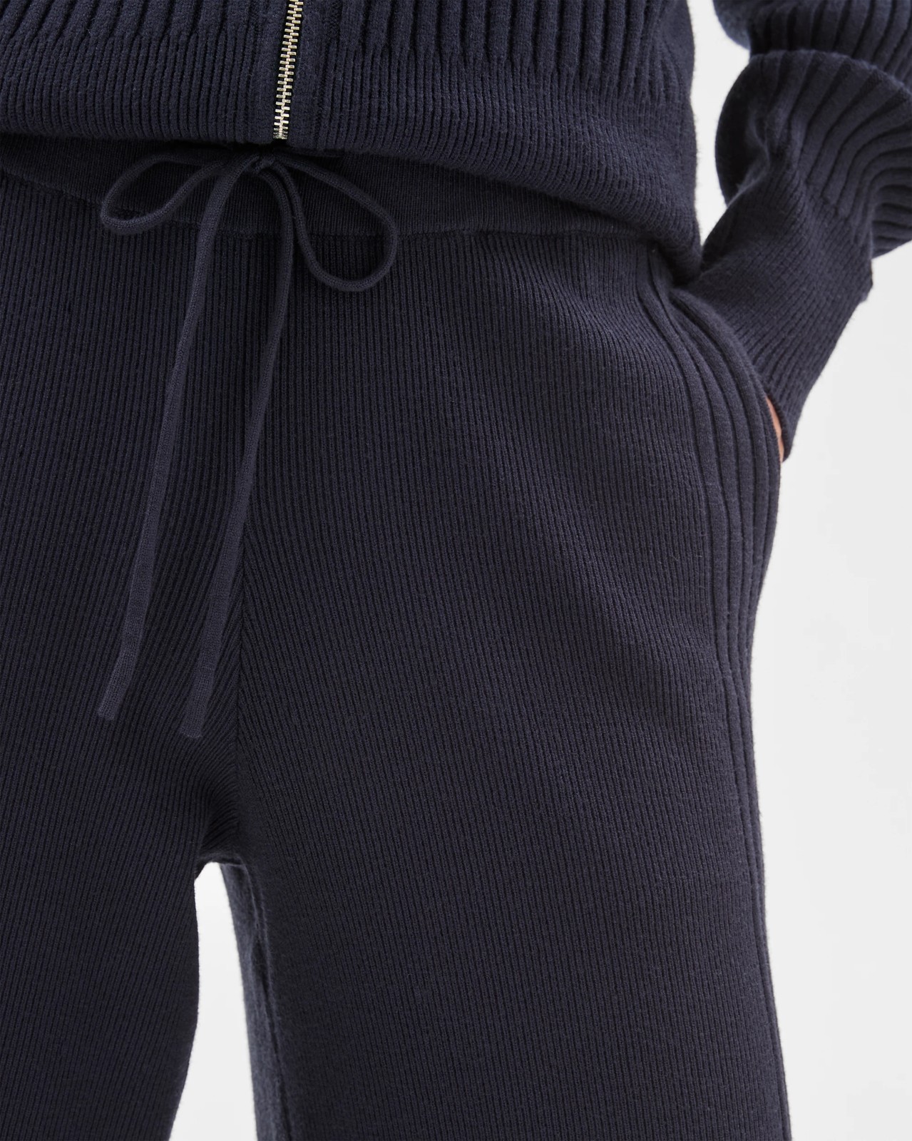 Clean Knit Rib Lounge Pants - Navy Marle 5 of 6